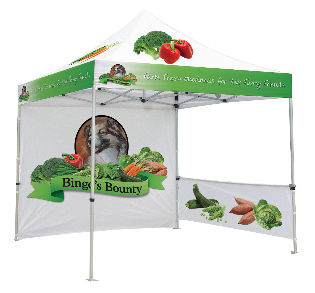 Canopy Tent Kit will full custom printed top and walls
