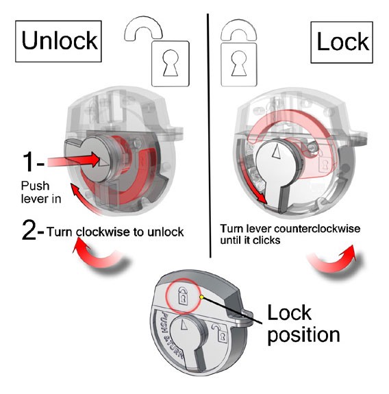 small molded shipping case lock instructions