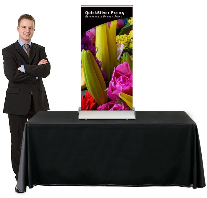 QuickSilver Pro 24 Table Top retractable banner stand