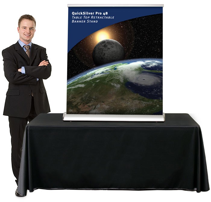 QuickSilver Pro 48 Table Top retractable banner stand