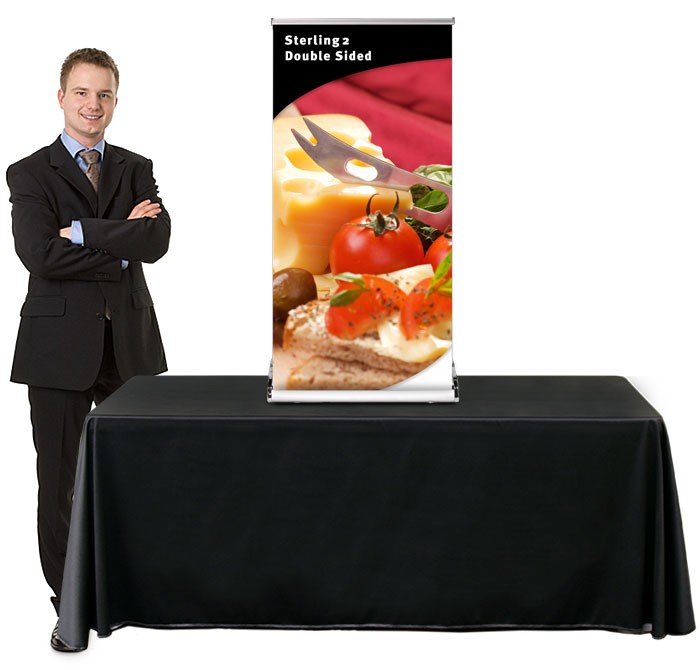 Sterling 2 Table Top 24 Double Sided Retractable Banner Stand