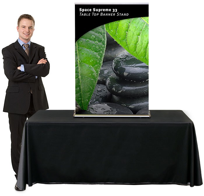 Space Supreme 33 Table Top Retractable Banner Stand