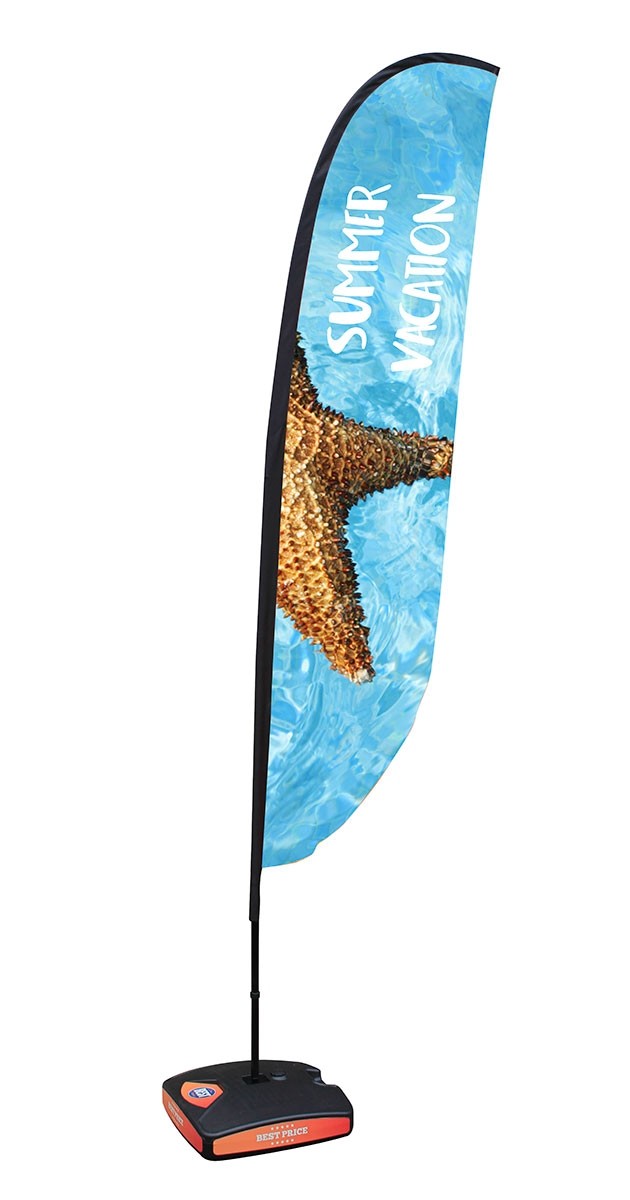 Water weight base with feather banner