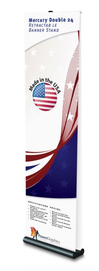 Mercury Double 24 Two Sided Retractable Banner Stand