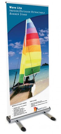 Wave Lite Double Sided Retractable Outdoor Banner Stand
