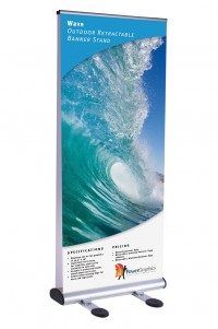 Wave Double Sided Retractable Outdoor Banner Stand