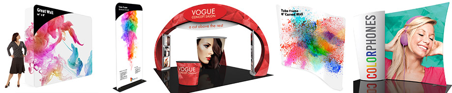 pillow case style fabric trade show displays