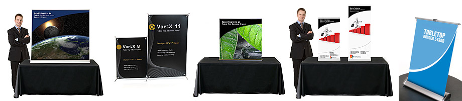 table top banner stands